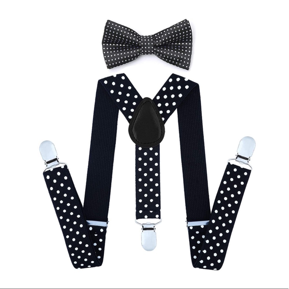 SUSPENDERS AND CLIP ON BOW TIE